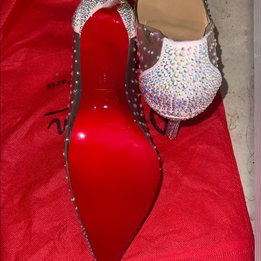 Clear Rhinestone Stiletto Heels - Picture 15 of 17